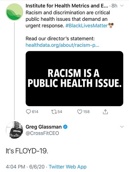 greg glassman twitter floyd comment