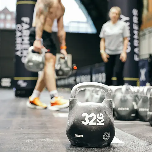 hyrox farmers carry weights